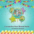 Cocomelon Star/Round Satin Foil Balloon Bouquet 5-pk