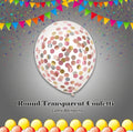 Round Confetti Latex Balloons Pink Gold 12-in Helium
