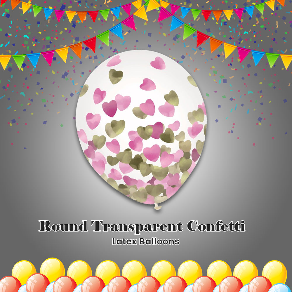 Round Transparent Confetti Latex Balloons 12-in