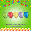 Primary Colours Confetti Latex Balloon Pack 11-in