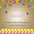 Congrats Letters Transparent Confetti Foil Balloon Banner 8.5-in
