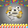 Congrats Grad! Glitter Jumbo Balloon Bouquet with Star Foil Balloons 9-pk