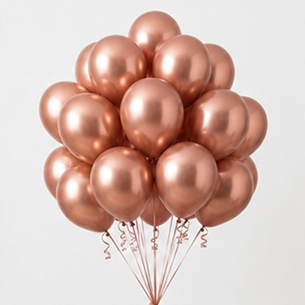 Luxury Custom Helium Balloon Bouquet Set (15 Pieces)- Gold, Rose Gold, Black, Blue, Pink
