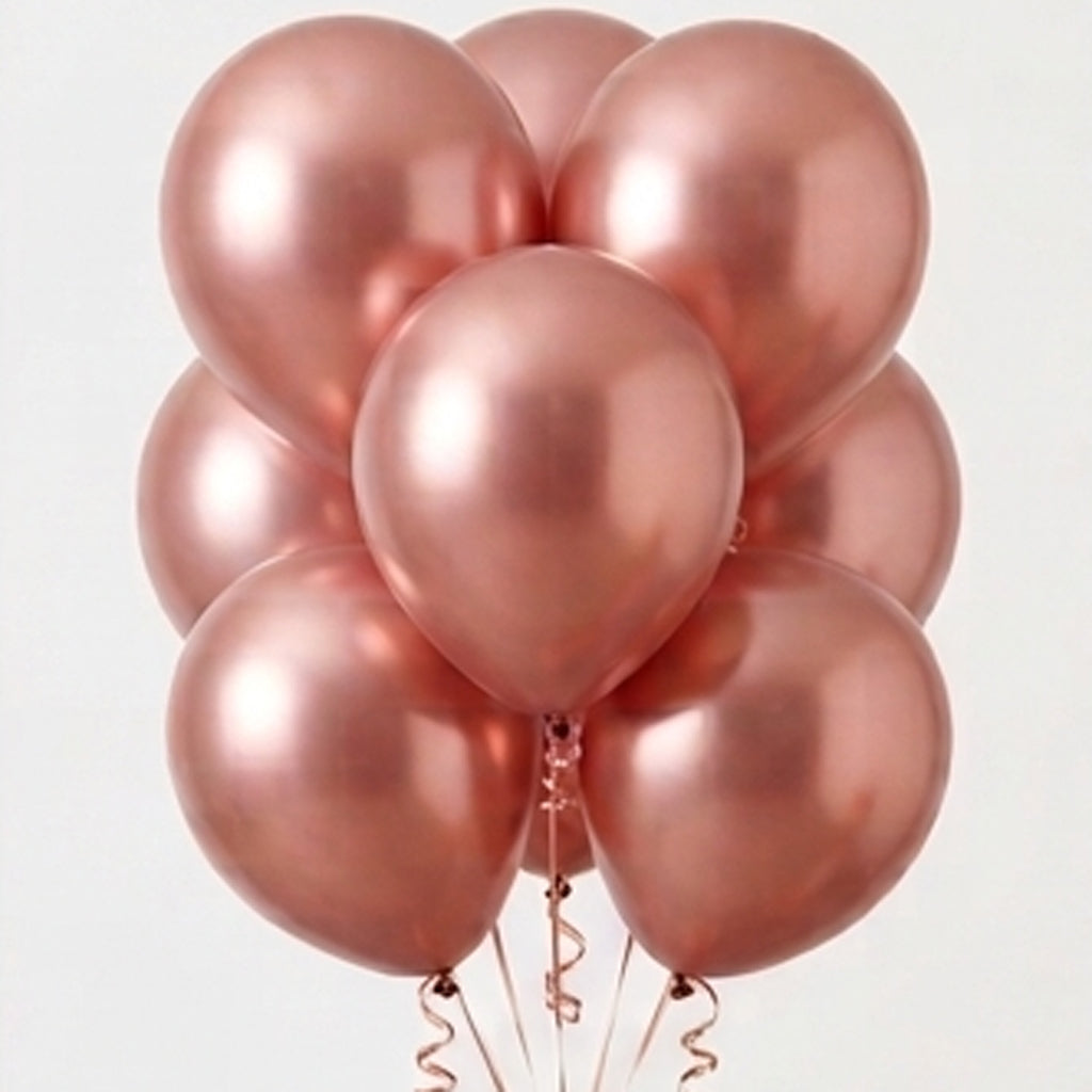 Classic Custom Helium Balloon Bouquet Set (9 Pieces)- Gold, Rose Gold, Black, Blue, Pink