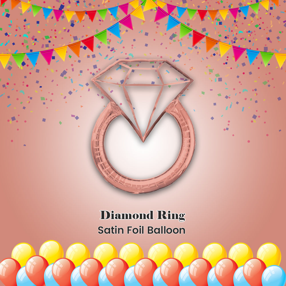 Diamond Ring Satin Foil Balloon 30-in