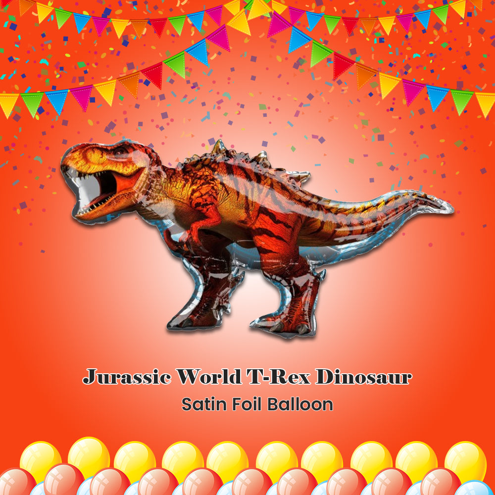 Jurassic World T-Rex Dinosaur Satin Foil Balloon 49-in