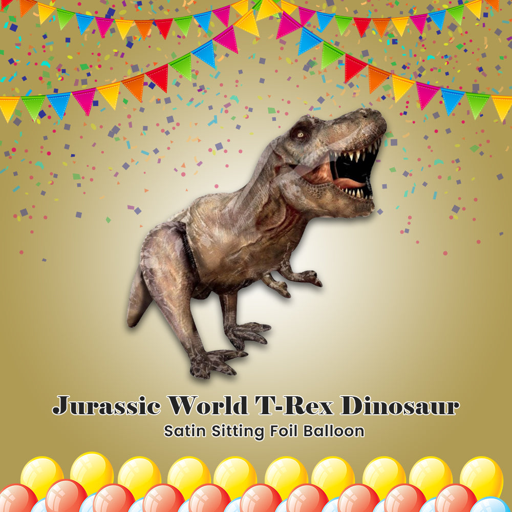 Jurassic World T-Rex Dinosaur Satin Sitting Foil Balloon 28-in