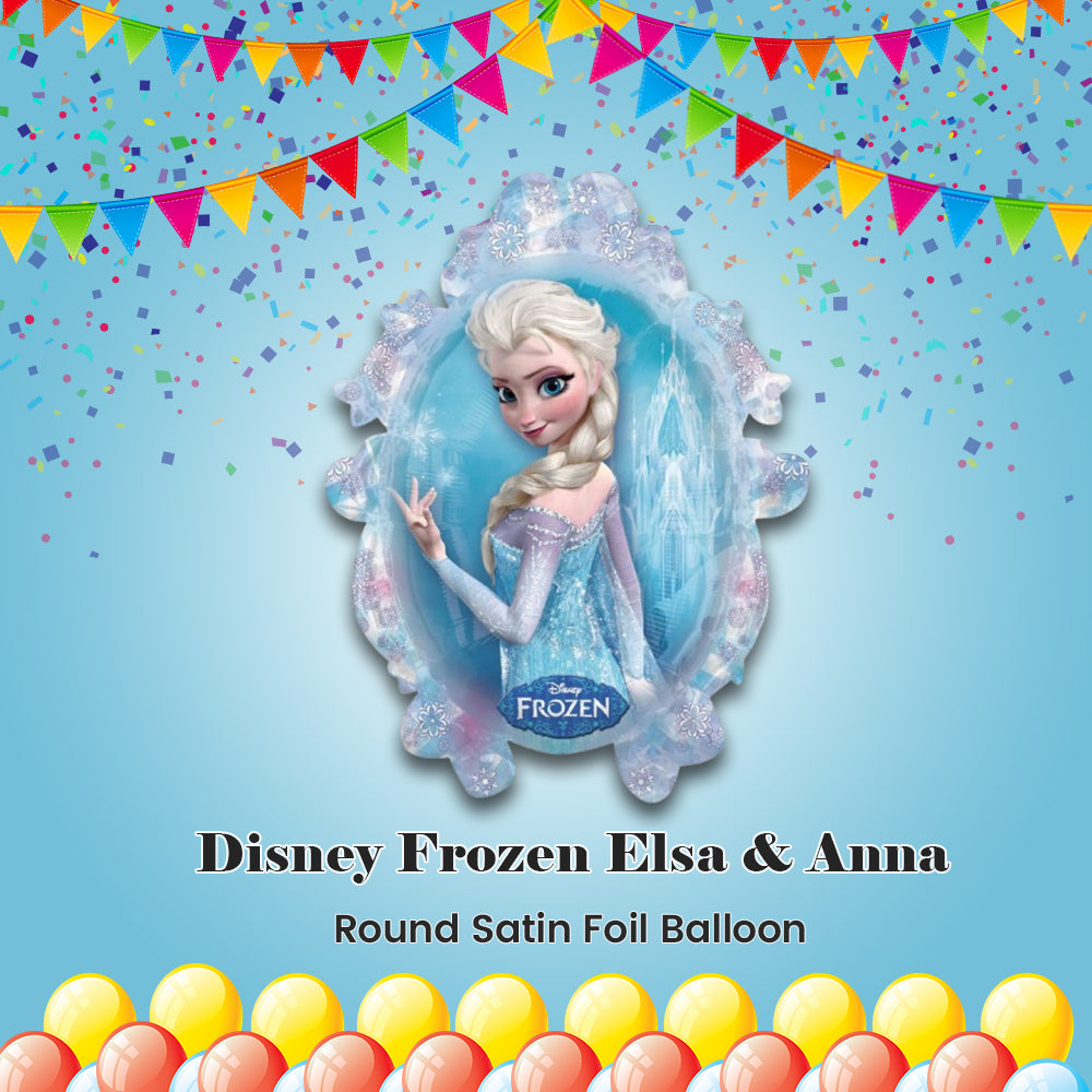 Disney Frozen Elsa & Anna Round Satin Foil Balloon 31-in