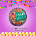 Happy Diwali Round Satin Foil Balloon 18-in