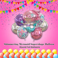 Shimmering Mermaid Round Satin Foil Balloon Bouquet 5-pk