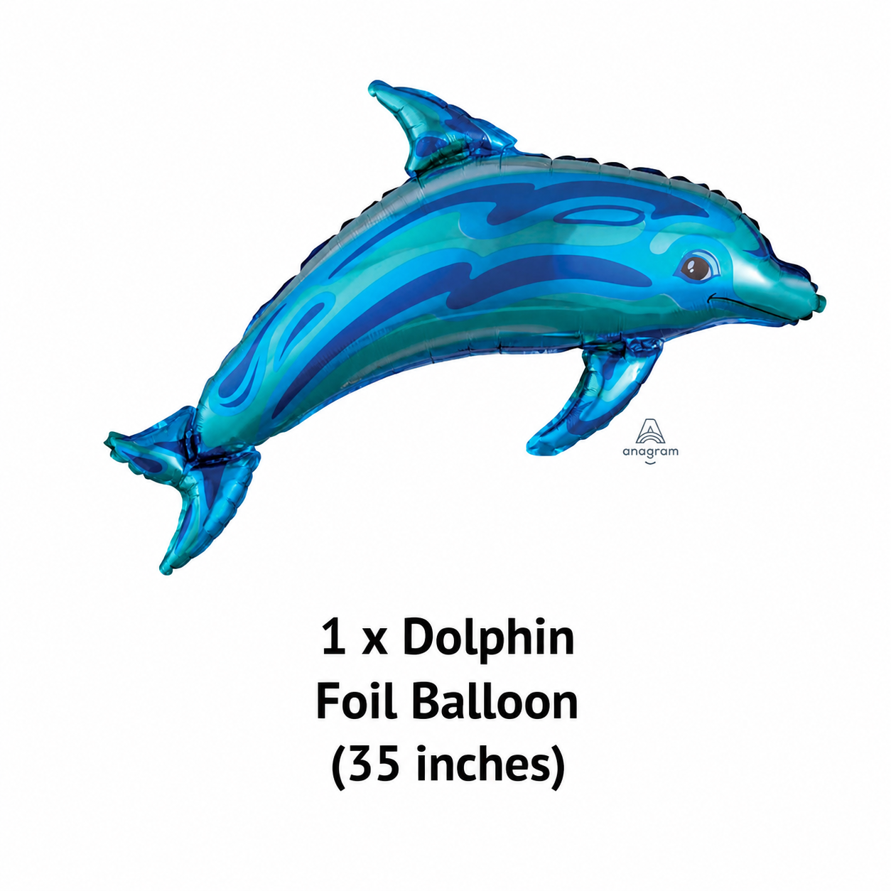 Dolphin Satin Foil Balloon 26-in