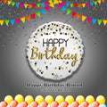 Happy Birthday Round Satin Foil Balloon 18-in