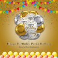 Happy Birthday Polka Dot Balloon Bouquet with Round Foil Balloons 9-pk