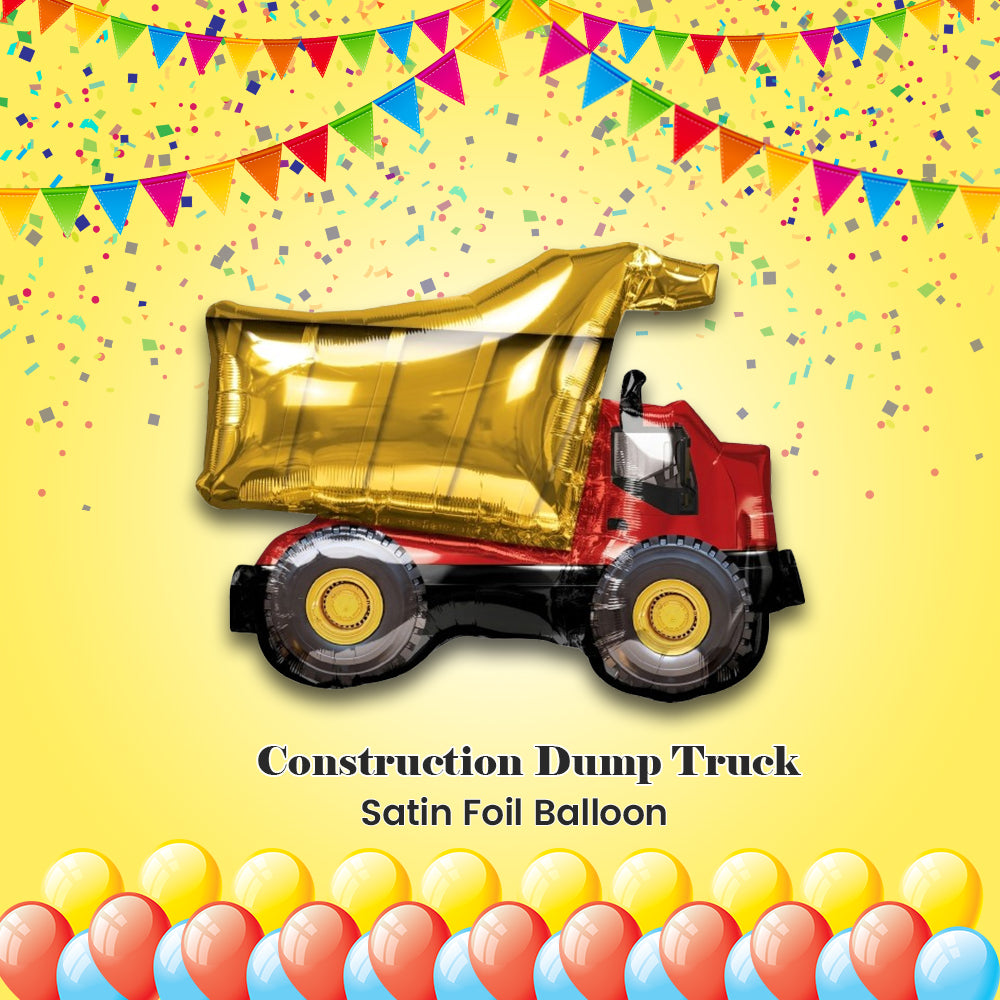 Construction Dump Truck Satin Foil Balloon 32-in