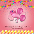Flamingo Supershape Balloon Bouquet with Latex Balloons 7-pk