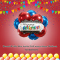 Happy Retirement Round Polka Dot Satin Foil Supershape Balloon Bouquet with Foil Balloons 9-pk