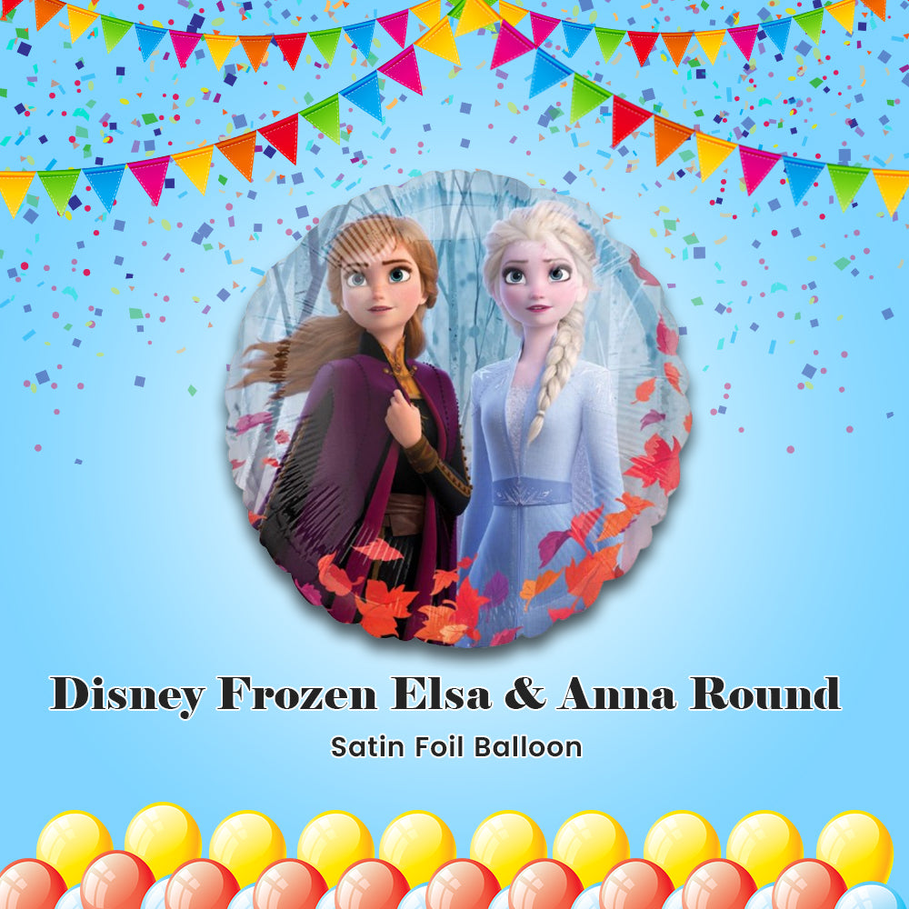 Disney Frozen Elsa & Anna Round Satin Foil Balloon 18-in