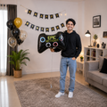 Level Up Epic Birthday Game Controller Satin Foil Balloon 32-in