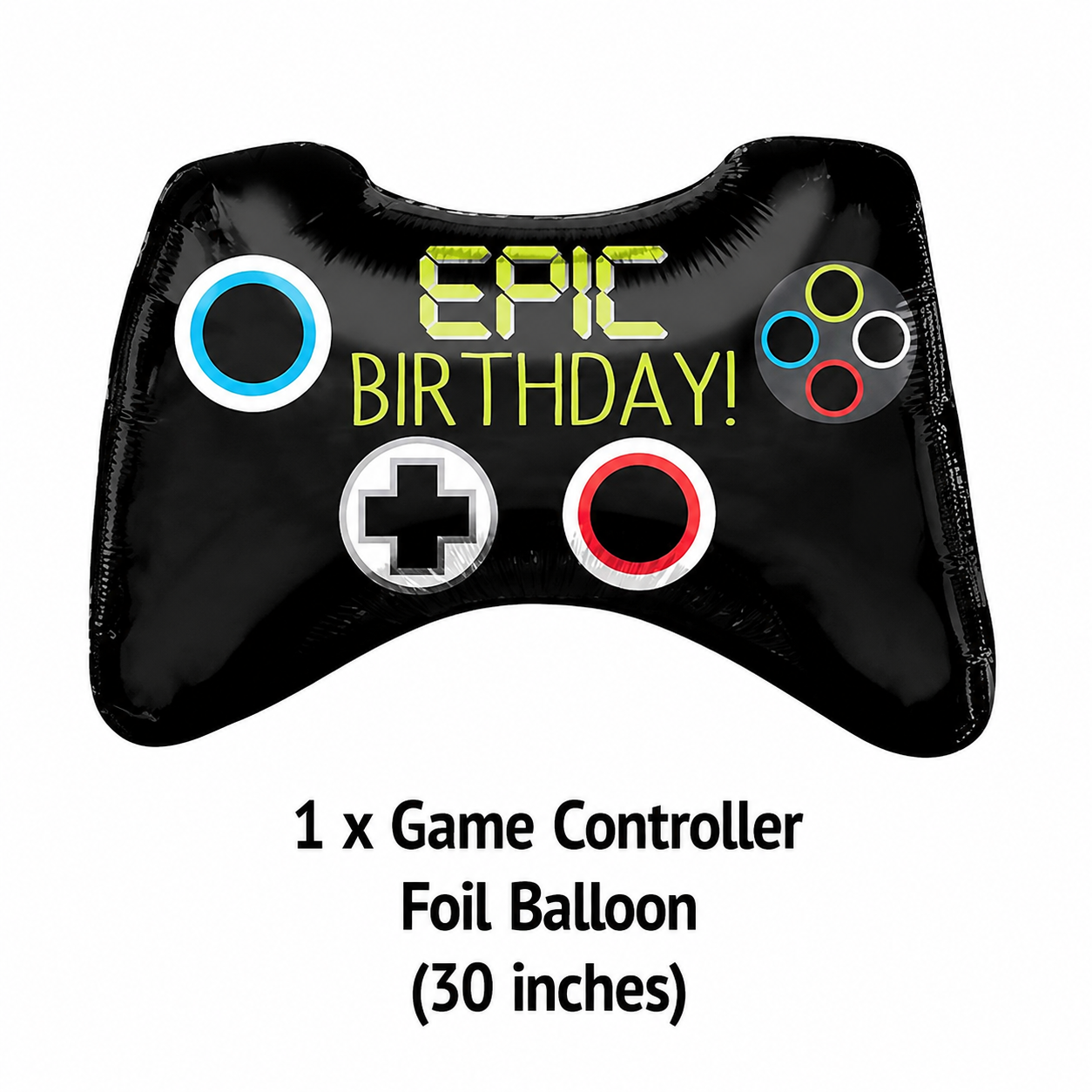 Level Up Epic Birthday Game Controller Satin Foil Balloon 32-in