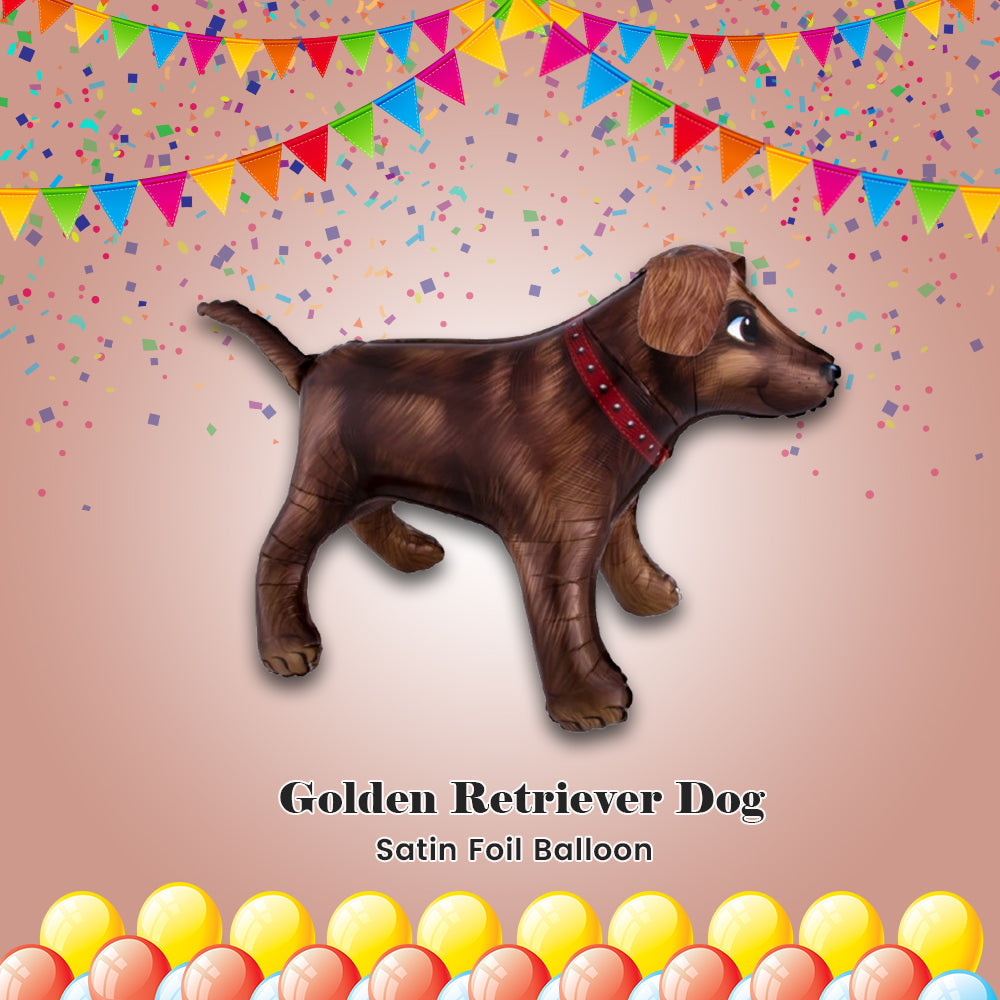Golden Retriever Dog Satin Foil Balloon 36-in