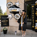 Congrats Grad Graduation Cap Satin Foil Balloon Bouquet 5-pc