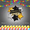 Congratulations Grad! Supershape Balloon Bouquet with Star Foil Balloons 7-pk