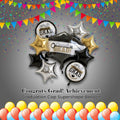 Congrats Grad! Achievement is Key Graduation Cap Supershape Balloon Bouquet 9-pk