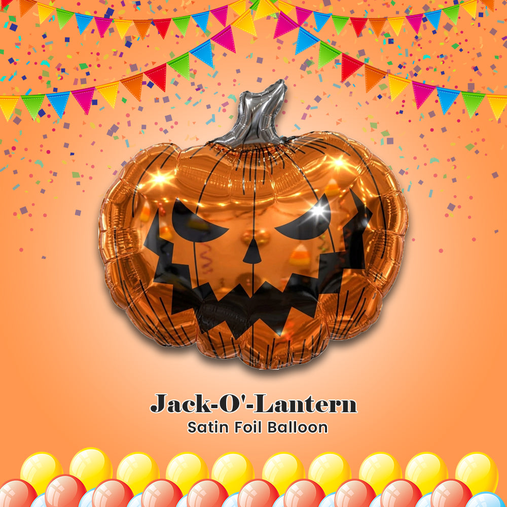 Jack-O'-Lantern Satin Foil Balloon 29-in