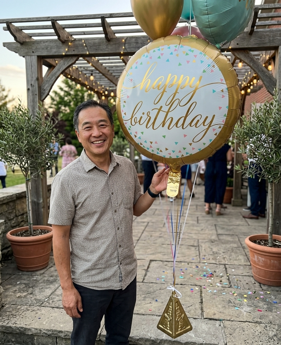 Happy Birthday Round Satin Foil Balloon 16.5-in