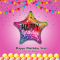 Happy Birthday Star Satin Foil Balloon 19.5-in