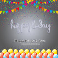 Happy B-Day Cursive Letters Satin Foil Balloon 76x27-in