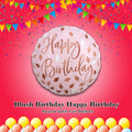 Blush Birthday Happy Birthday Round Satin Foil Balloon 18-in