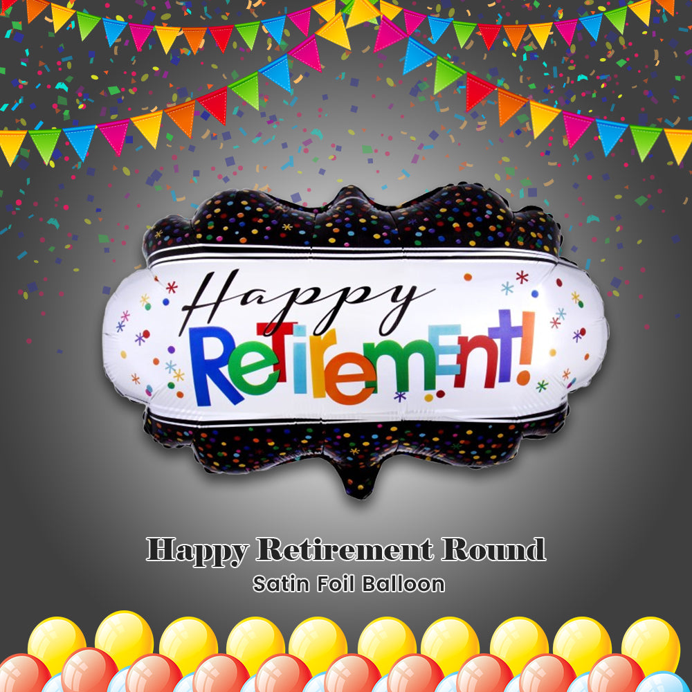 Happy Retirement Round Satin Foil Balloon 27-in