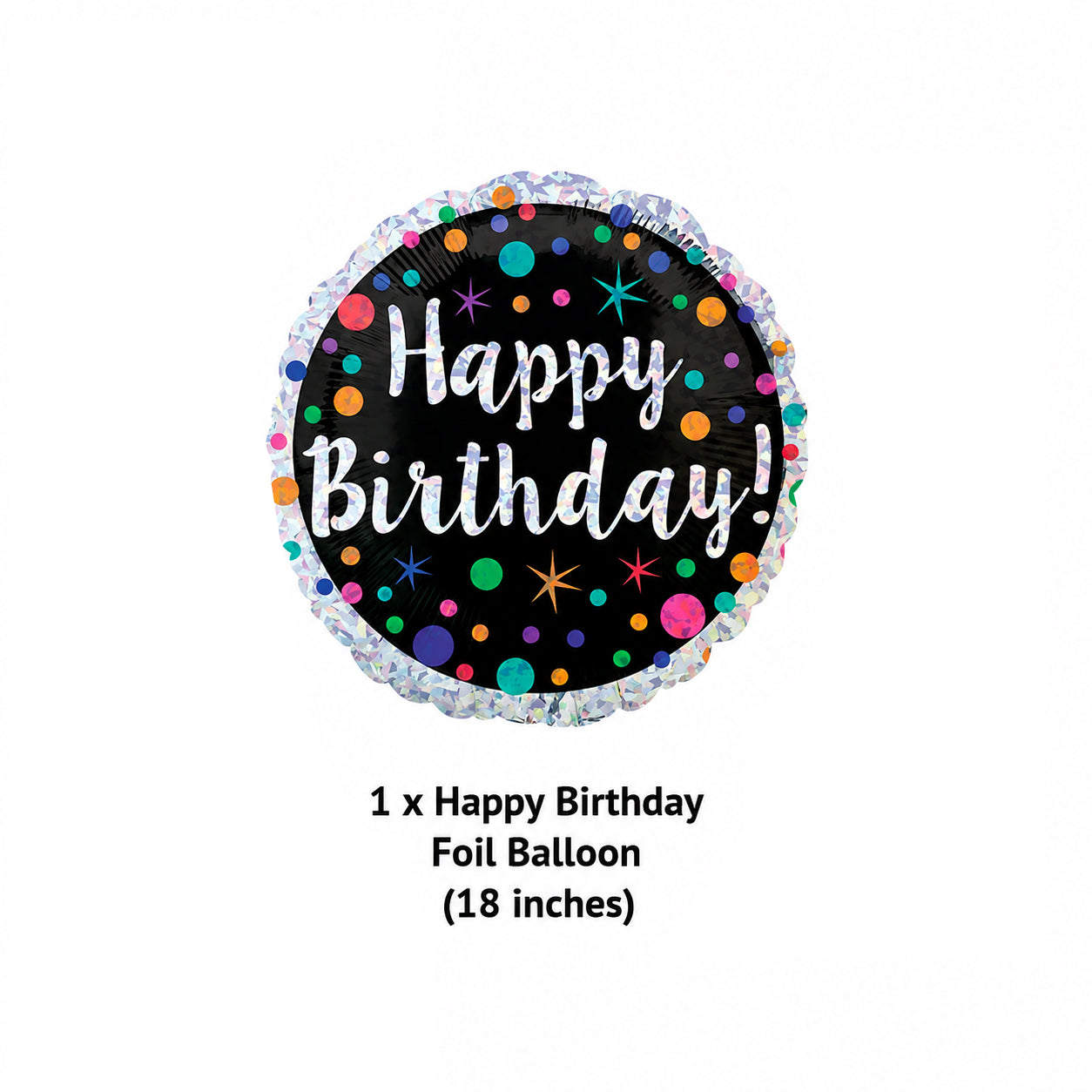 Happy Birthday Round Satin Foil Balloon 17.5-in