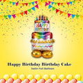 Happy Birthday Birthday Cake Satin Foil Balloon 53-in