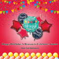 Happy Birthday A Reason to Celebrate Jumbo Balloon Bouquet with Star Foil Balloons 7-pk