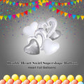 Double Heart Swirl Supershape Balloon Bouquet with Heart Foil Balloons 5-pk