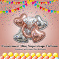 Engagement Ring Supershape Balloon Bouquet with Heart Foil Balloons 5-pk