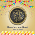 Happy New Year Round Satin Foil Balloon 18-in
