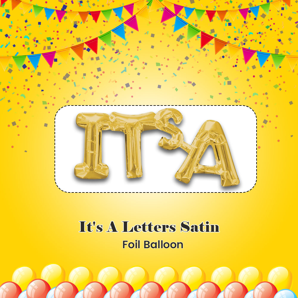 It's A Letters Satin Foil Balloon 20x9-in