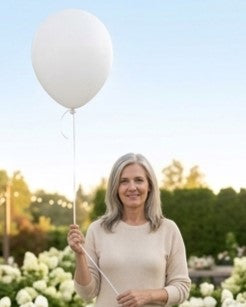 White Latex Helium Balloon - 12 Inch Single