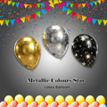Metallic Colours Star Latex Balloons 11-in 15-pk