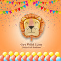 Get Wild Lion Satin Foil Balloon 28-in