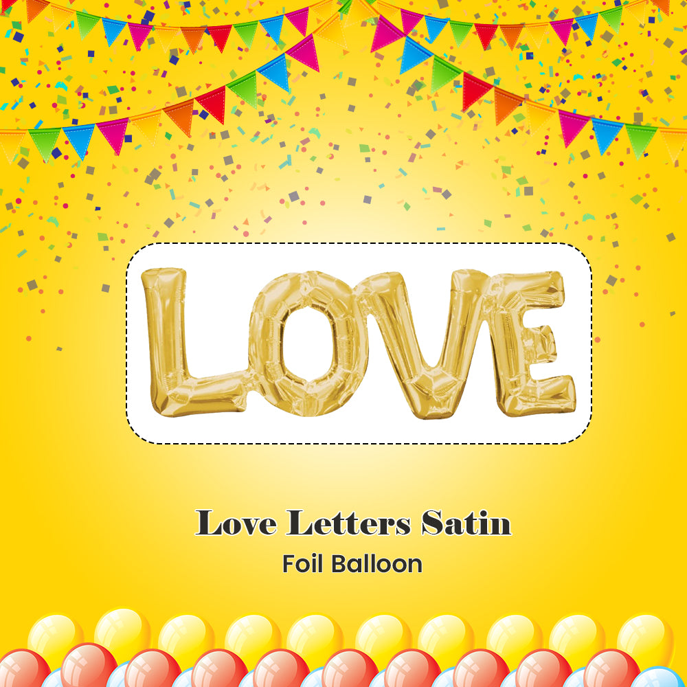 Love Letters Satin Foil Balloon 25x9-in