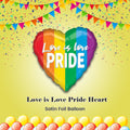 Love is Love Pride Heart Satin Foil Balloon 18-in