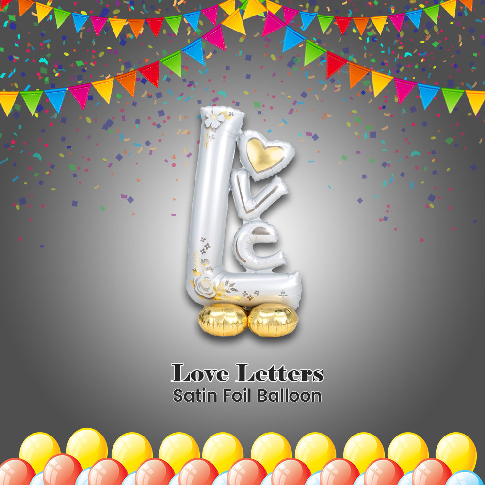 Love Letters Satin Foil Balloon 58-in