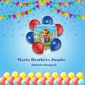 Mario Brothers Jumbo Balloon Bouquet with Latex Balloons 7-pk