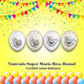 Nintendo Super Mario Bros Round Transparent Confetti Latex Balloons 12-in 6-pk