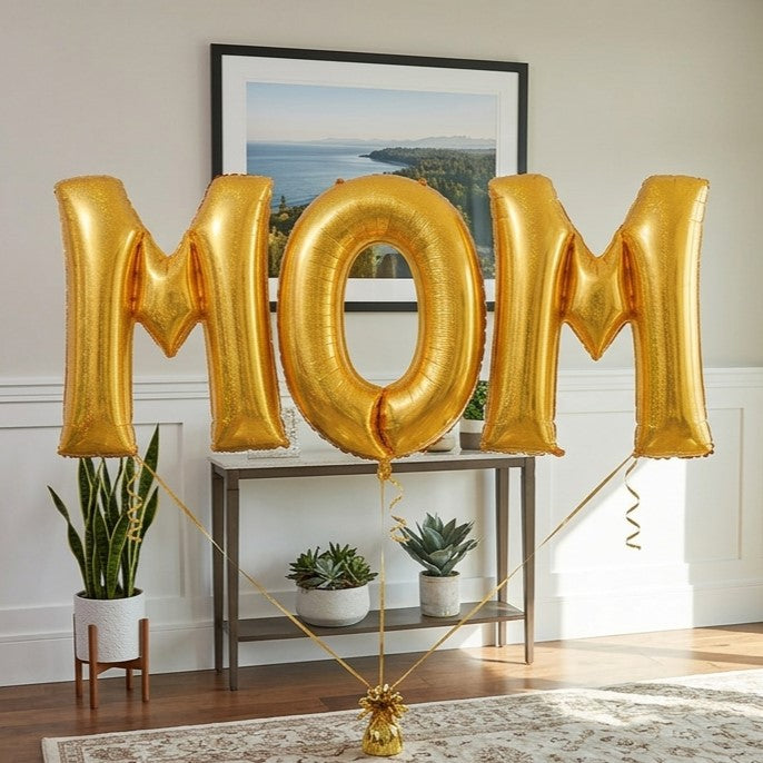 MOM: Custom Letter Balloon Set