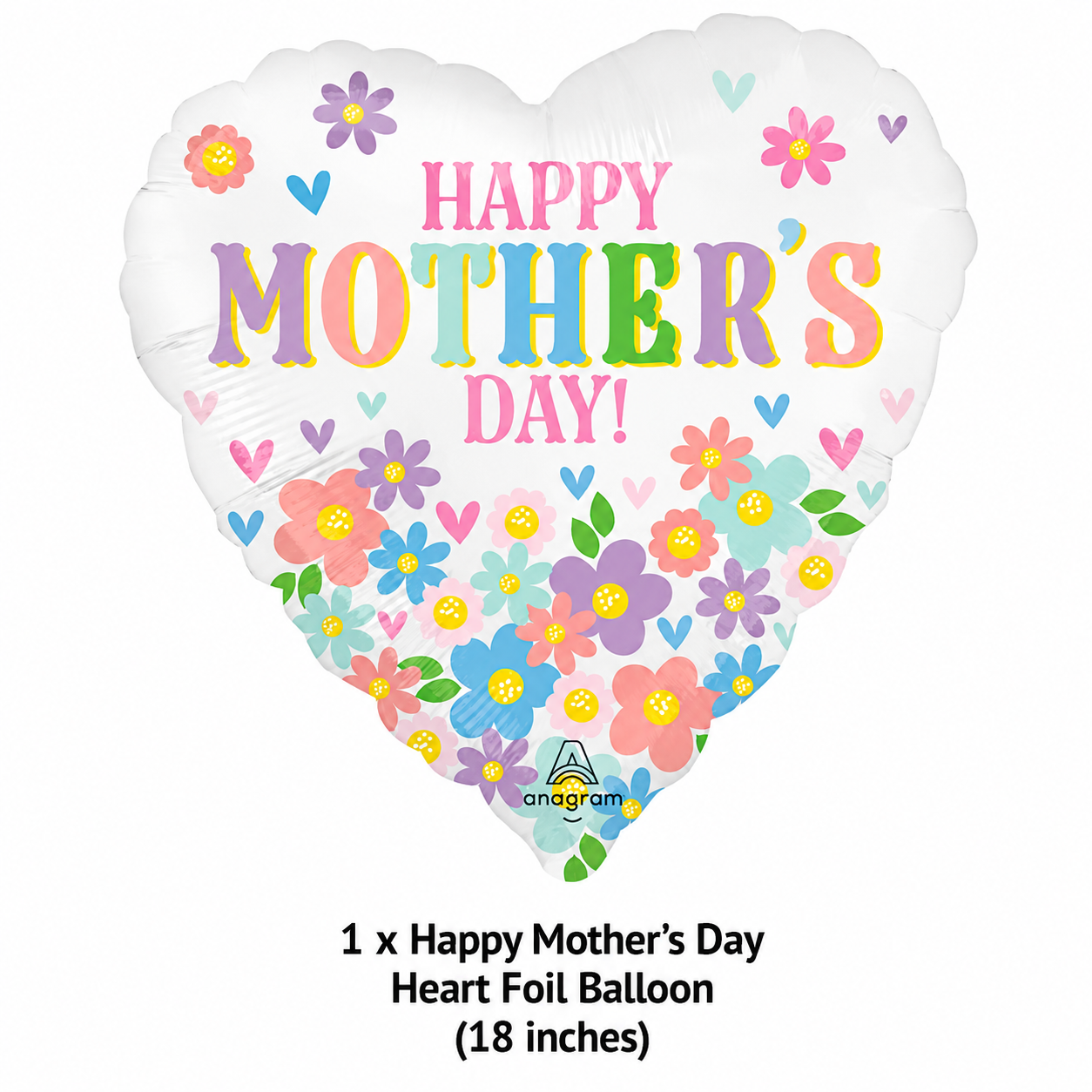 Happy Mother's Day Daisy Chain Heart Balloon 18-in